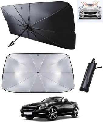 RKPSP Windshield Sun Shade For Mercedes Benz Universal For Car(Silver, Black)