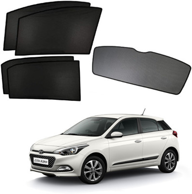 RAKRISH Rear Window, Side Window Sun Shade For Hyundai Elite i20(Black)