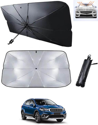 RKPSP Windshield Sun Shade For Maruti Suzuki Universal For Car(Black, Silver)