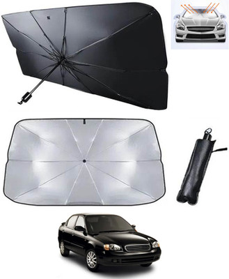 RKPSP Windshield Sun Shade For Maruti Suzuki Baleno(Silver, Black)