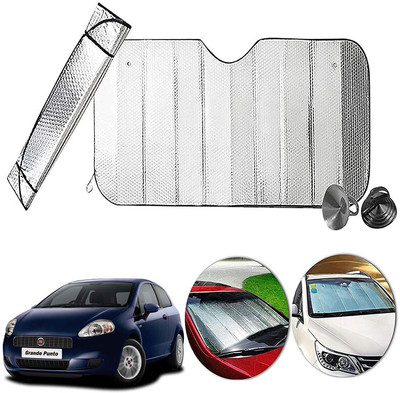AUTO PEARL Dashboard, Windshield Sun Shade For Fiat Grand Punto(Silver)