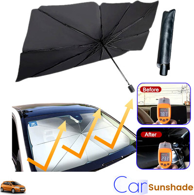 Rhtdm Windshield Sun Shade For Ford Figo, Universal For Car(Black)