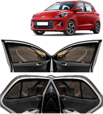 Kingsway Rear Window, Side Window, Windshield Sun Shade For Hyundai Grand i10 NIOS(Black)