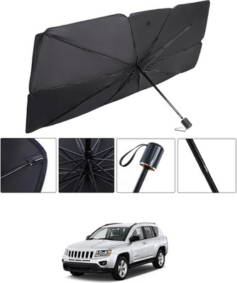 RKPSP Windshield Sun Shade For Jeep Compass(Black, Silver)