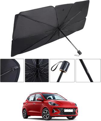 RKPSP Windshield Sun Shade For Hyundai Grand i10 NIOS(Black, Silver)