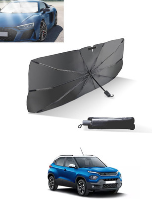 MATIES Windshield Sun Shade For Tata Punch(Black, Silver)