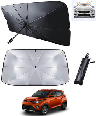 MATIES Windshield Sun Shade For Mahindra KUV100(Silver, Black)