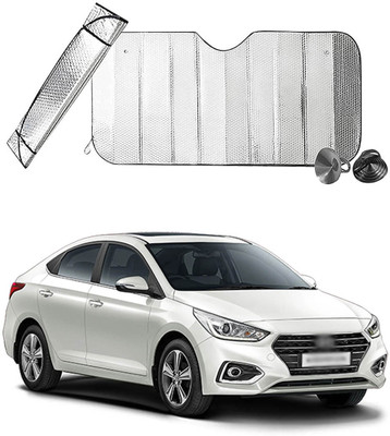 HkrCarHub Rear Window Sun Shade For Hyundai Verna Fluidic(Silver)