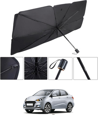 RKPSP Windshield Sun Shade For Hyundai Xcent(Black, Silver)