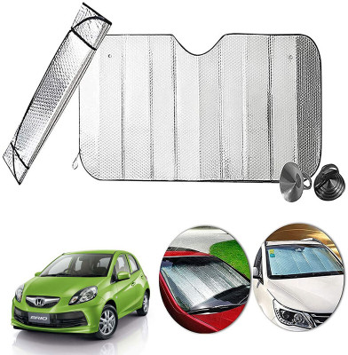 AUTO PEARL Dashboard, Windshield Sun Shade For Honda Brio(Silver)