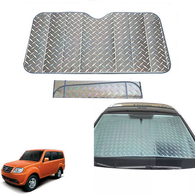 AUTO PEARL Dashboard, Windshield Sun Shade For Tata Sumo Grande MK II(Grey)
