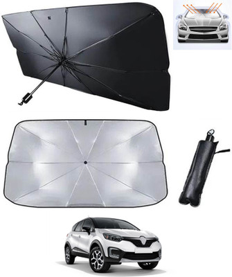 RKPSP Windshield Sun Shade For Renault Captur(Silver, Black)