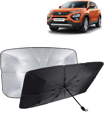 Kingsway Dashboard, Windshield Sun Shade For Tata Harrier(Black, Silver)