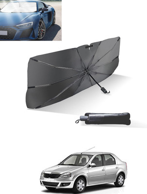 MATIES Windshield Sun Shade For Mahindra Logan(Black, Silver)