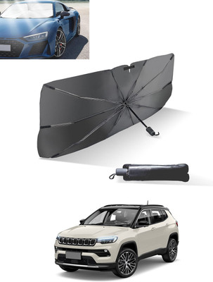 MATIES Windshield Sun Shade For Jeep Compass(Black, Silver)