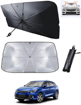 RKPSP Windshield Sun Shade For Toyota Glanza(Black, Silver)