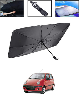 MSNP Windshield Sun Shade For Daewoo Matiz(Black, Silver)