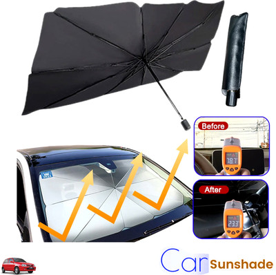 Rhtdm Windshield Sun Shade For Maruti Suzuki Zen, Universal For Car(Black)