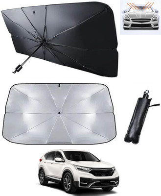AYW Windshield Sun Shade For Honda Universal For Car(Silver, Black)