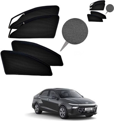 RAKRISH Rear Window, Side Window Sun Shade For Hyundai Verna(Black)