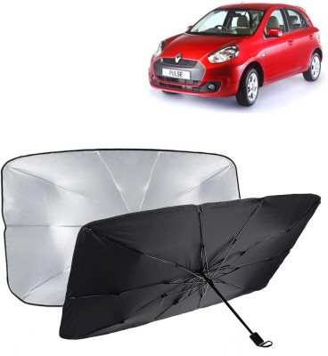 Kingsway Dashboard, Windshield Sun Shade For Renault Pulse(Black, Silver)