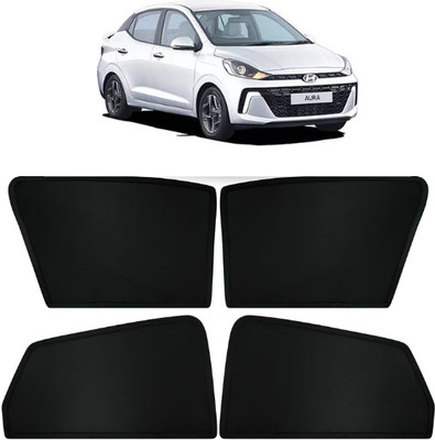 TOP VECHILE Rear Window, Side Window Sun Shade For Hyundai Aura(Black)