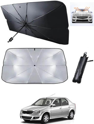 MATIES Windshield Sun Shade For Mahindra Logan(Black, Silver)