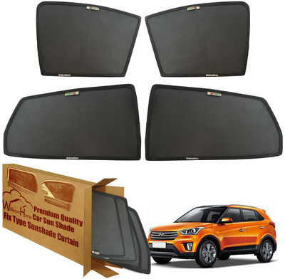 WolkomHome Side Window Sun Shade For Hyundai Universal For Car(Black)