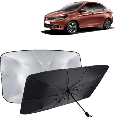 Kingsway Dashboard, Windshield Sun Shade For Tata Tigor(Black, Silver)