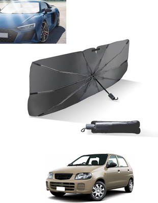 MATIES Windshield Sun Shade For Maruti Suzuki Alto(Black, Silver)
