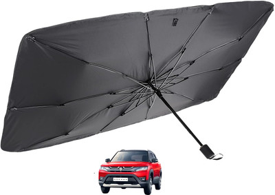 MOCKHE Windshield Sun Shade For Maruti Suzuki Brezza(Black)
