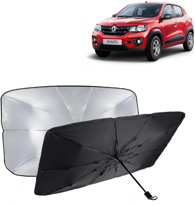 Kingsway Dashboard, Windshield Sun Shade For Renault Kwid(Black, Silver)