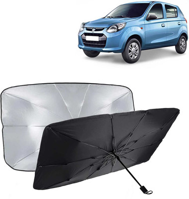 Kingsway Dashboard, Windshield Sun Shade For Maruti Suzuki Alto 800(Black, Silver)