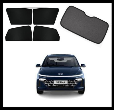 RAKRISH Rear Window, Side Window Sun Shade For Hyundai Verna(Black)