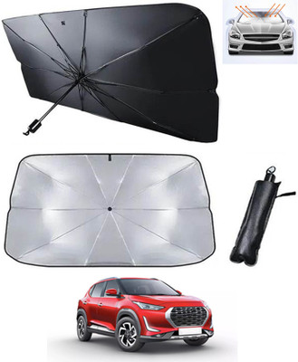 MATIES Windshield Sun Shade For Nissan Magnite(Silver, Black)