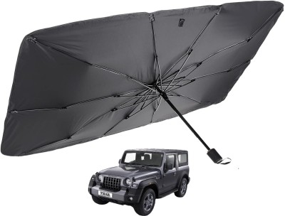 MOCKHE Windshield Sun Shade For Mahindra Thar(Silver)