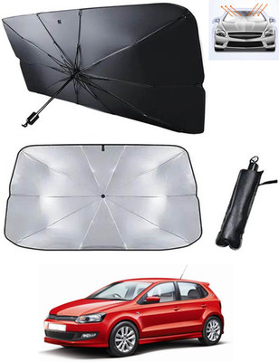 RKPSP Windshield Sun Shade For Volkswagen Polo GT(Black, Silver)