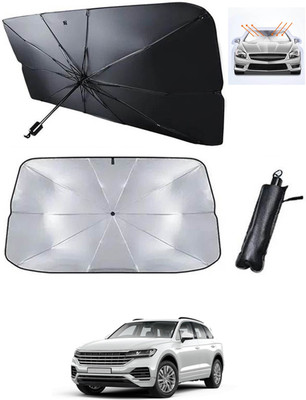 MATIES Windshield Sun Shade For Volkswagen Touareg(Black, Silver)