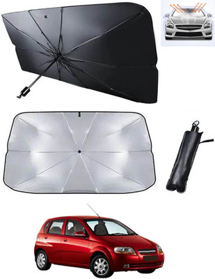 RKPSP Windshield Sun Shade For Chevrolet Universal For Car(Black, Silver)