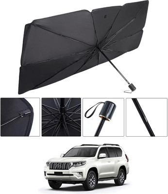 RKPSP Windshield Sun Shade For Toyota Land Cruiser Prado(Black, Silver)