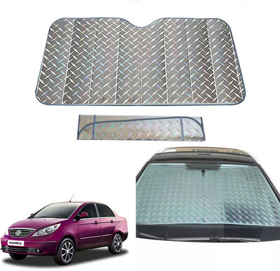 AUTO PEARL Dashboard, Windshield Sun Shade For Tata Manza(Grey)
