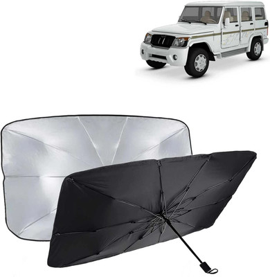 Kingsway Dashboard, Windshield Sun Shade For Mahindra Bolero(Black, Silver)