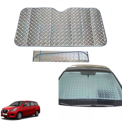 AUTO PEARL Dashboard, Windshield Sun Shade For Datsun Go+(Grey)