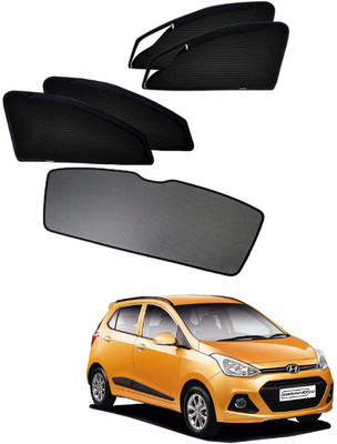 Top Vechile Rear Window, Side Window Sun Shade For Hyundai Grand i10(Black)