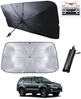 RKPSP Windshield Sun Shade For Toyota Fortuner(Silver, Black)