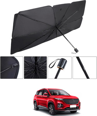 RKPSP Windshield Sun Shade For MG Hector Plus(Black, Silver)