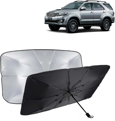 Kingsway Dashboard, Windshield Sun Shade For Toyota Fortuner(Black, Silver)