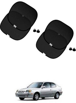 FKOK Side Window Sun Shade For Hyundai Accent Viva(Black)