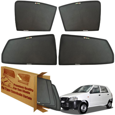 WolkomHome Side Window Sun Shade For Maruti Suzuki Alto(Black)
