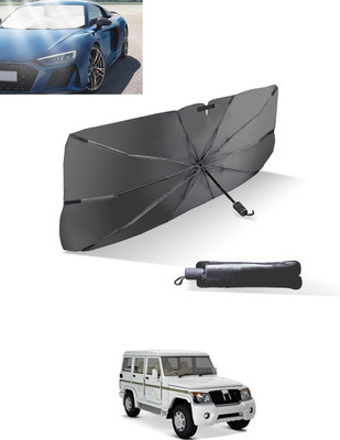 MATIES Windshield Sun Shade For Mahindra Bolero(Black, Silver)